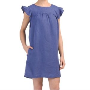 Artisan NY Linen Casual Dress with Ruffle Sleeve